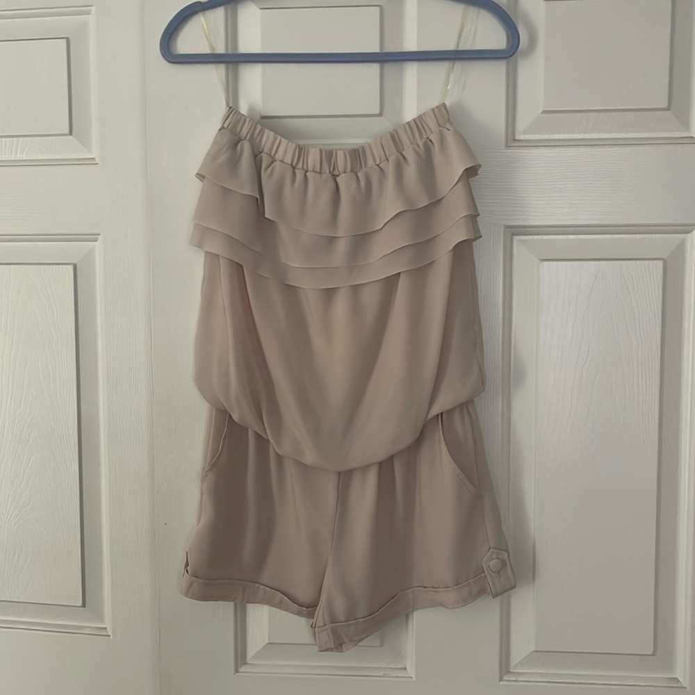 Cream Chiffon Ruffle romper
